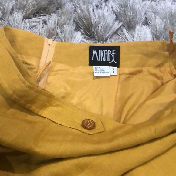 Vintage 70s Yellow Skirt Suit Blazer Set Padded Shoulder Size 8 - Picture 9 of 9